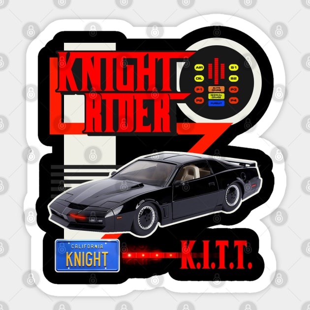 Knight Rider KITT Car Racing Style Design Sticker by darklordpug